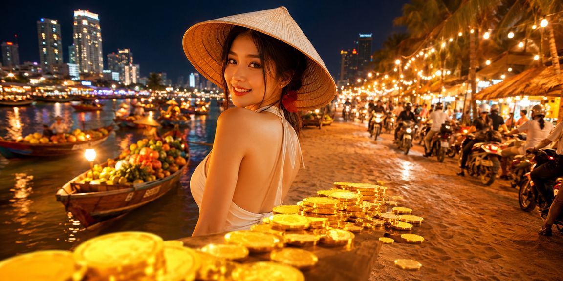 Người dùng tại TP. Hồ Chí Minh đội nón lá xem kèo cá cược bóng đá trên điện thoại